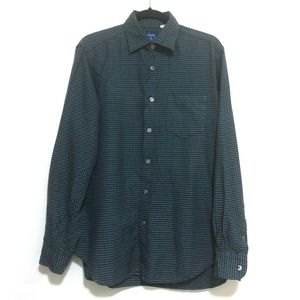 Martin + Osa Long Sleeve Button Up Blue and Green